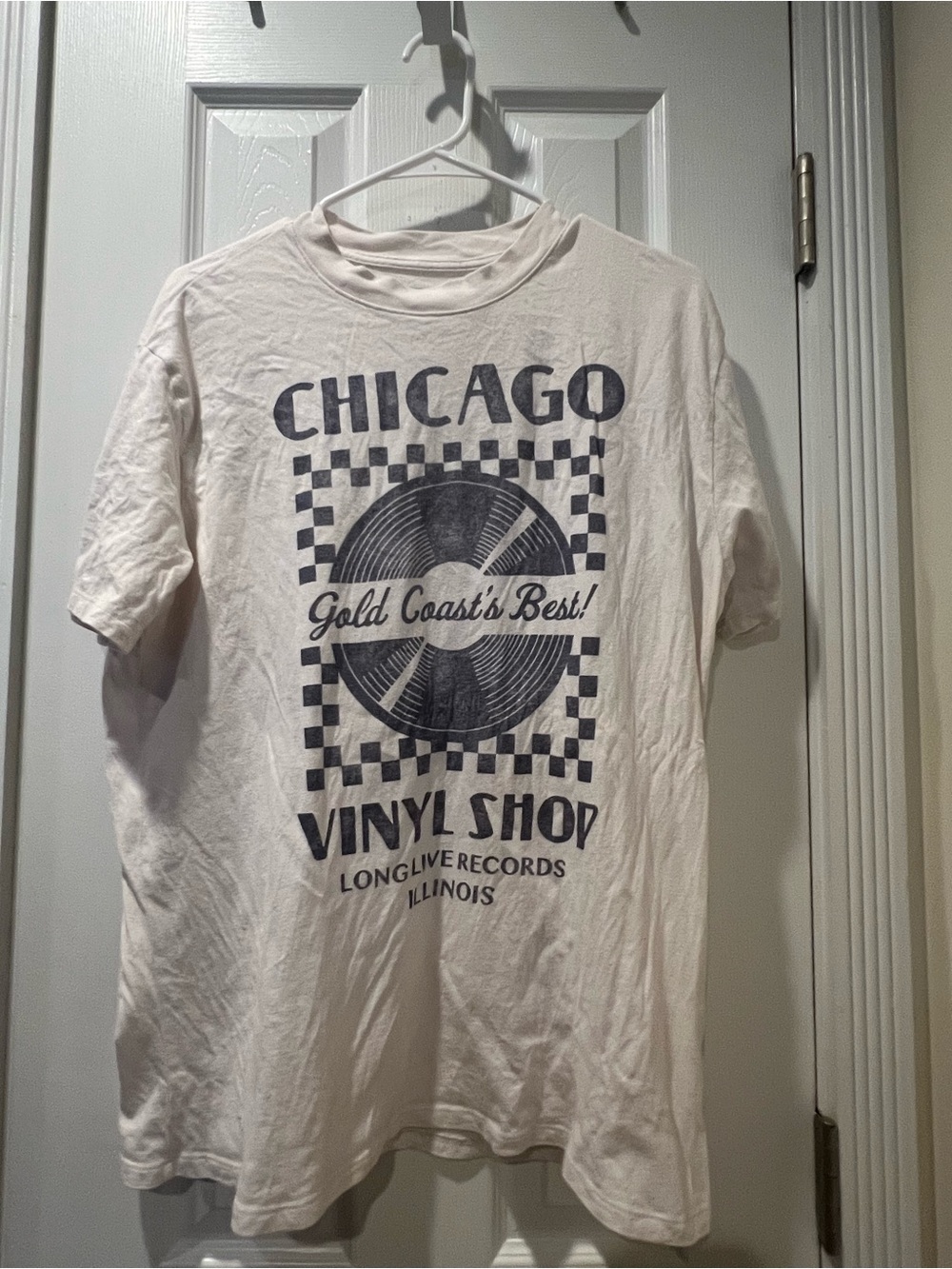 Abercrombie & Fitch White Chicago Vinyl Shop Graphic Tee